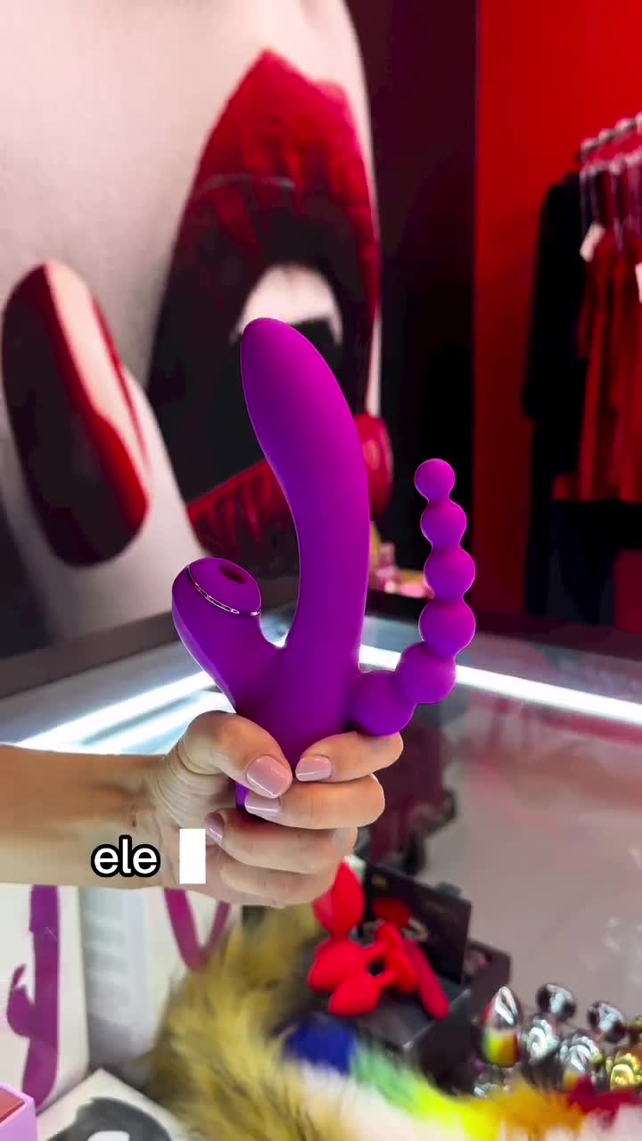 Vibrador com Tripla Estimulação Clitóris com Pulsação Ponto G e Ânus